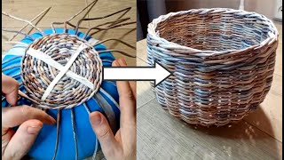 TUTO Eco VANNERIE en PAPIER  Comment Tisser un PANIER [upl. by Kim671]