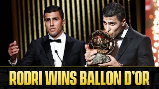 Rodri becomes first Man City player to win the Ballon dOr 🏆  CBS Sports Golazo [upl. by Yelrehs]