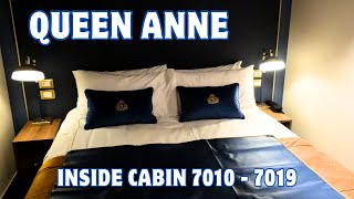 QUEEN ANNE  two different interior staterooms  INSIDE CABIN 7010  7019  CUNARD LINE [upl. by Anelhtac]