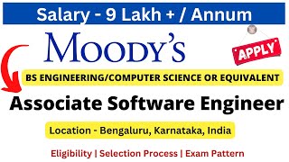 Moody’s Off Campus Drive for 2020202120222023 Associate Software Engineer Salary 9 LPA freshers [upl. by Novihs]