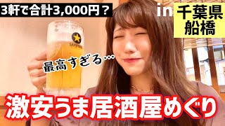 【船橋でせんべろ】お昼から地元千葉で激安＆美味い居酒屋3軒をはしご酒！【ワカコ酒に憧れる女子の酒場放浪記1】 [upl. by Washburn]