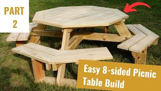 How to Build an Octagon Picnic Table  PART 2 [upl. by Erlond]