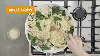 Spaghetti met knoflookgarnalen en spinazie  Recept  Coop [upl. by Atibat654]