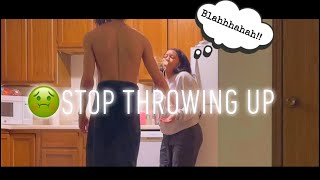 Can’t stop PUKING prank￼🤮￼ hilarious reaction😭 [upl. by Netaf]