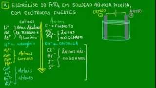 Eletrólise do sulfato ferroso FeSO4 em solução aquosa [upl. by Eckel]