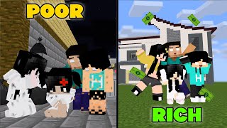 Poor to Rich Herobrine family  Minecraft Animation [upl. by Llorre41]