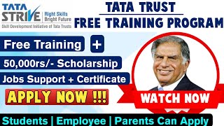 Free TATA strive training  tata strive courses  tata strive skill development center  tata strive [upl. by Nnylodnewg]