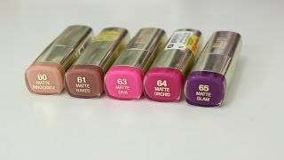 Milani Color Statement Moisture Matte Lipstick Review  Lip Swatches [upl. by Lawson]