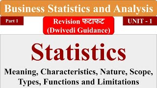 Business Statistics and Analytics business statistics and analytics aktu notes mba bba dwivedi [upl. by Diraj]