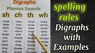 consonant digraphs digraphs and blends  sh ch th wh words [upl. by Nelan]