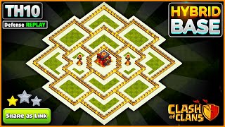 NEW BEST TH10 HYBRIDTROPHY Base 2024  COC Town Hall 10 Hybrid Base Design  Clash of Clans [upl. by Delilah]