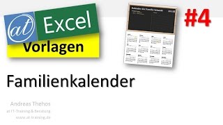 Familienkalender  ExcelVorlage mit Jahresplaner [upl. by Notsnarc]