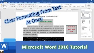 How To Clear Formatting from Entire Text in Documents in Microsoft Word Tutorial [upl. by Dwaine855]