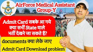 Airforce Medical Assistant Group Y rally all india all state admit card [upl. by Jakob]