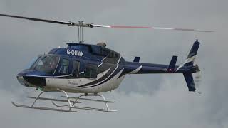 BELL 206 LONG RANGER GOHWK LANDING AT GOODWOOD AIRFIELD  FESTIVAL OF SPEED VISITOR 137 [upl. by Yelruc]