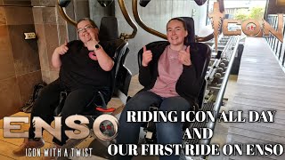 RIDING ICON ALL DAY amp OUR FIRST RIDE ON ENSO  BLACKPOOL PLEASURE BEACH [upl. by Jayson]