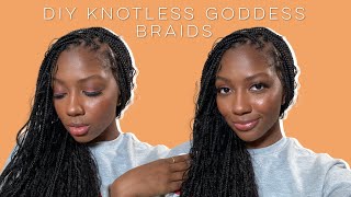 DIY Knotless Goddess Braids  Using Human amp Synthetic Hair  Niara Alexis [upl. by Seline]