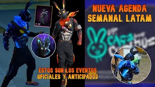 La NUEVA AGENDA SEMANAL de free fire y sus 5 EVENTOS ANTICIPADOS Conejo TEXTURERO 444😲 [upl. by Pelagias279]