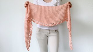 TO THE POINT SHAWL  FREE CROCHET PATTERN [upl. by Ellertnom]