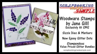 476 Woodware Stamps are stunning paired with Alcohol Markers No Mess Glitters amp Glitter Epoxy Dots [upl. by Kilam]