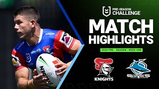 NRL PreSeason 2024  Knights v Sharks  Match Highlights [upl. by Emmalyn]