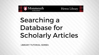 Searching a Database for Scholarly Periodicals [upl. by Idna159]