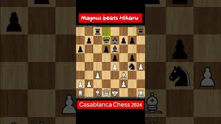 Magnus Carlsen beats Hikaru NakamuraCasablanca Chess 2024 chess [upl. by Gascony]