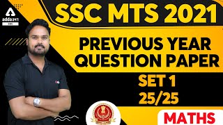 SSC MTS 2021  Maths  SSC MTS Previous Year Question Paper  Practice Set 1 [upl. by Artemahs]