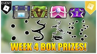 EVENT ALL WEEK 4 BOXES OPENED  PRIZES REVEALED METAVERSE CHAMPIONS ROBLOX [upl. by Yadrahs]