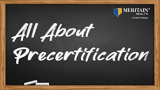 All About Precertification [upl. by Erodavlas664]