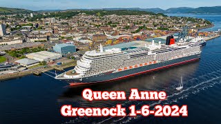 Cunards Queen Anne  Greenock Scotland 1st June 2024 [upl. by Norvell324]