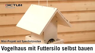 Vogelhaus mit Futtersilo selbst bauen  MiniProjekt schnell und einfach [upl. by Ajax]