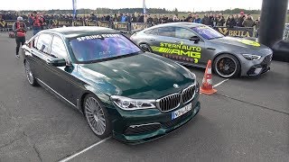 Alpina BMW B7 BiTurbo vs MercedesAMG GT63 S 4Door 4MATIC [upl. by Sibby]