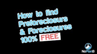 How to find Preforeclosures amp Foreclosures for FREE [upl. by Eilraep346]