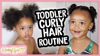 Ziyas UPDATED Curly Hair Routine  Easy Hairstyles for Toddlers [upl. by Viridissa896]