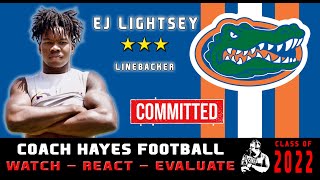 3⭐ LB EJ Lightsey Highlights  The Gators have a commitment from a sacking machine WRE [upl. by Nilram]