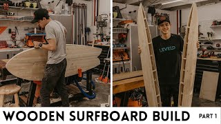 Wooden Surfboard Build Part 1  Woodbrew [upl. by Yauqram]