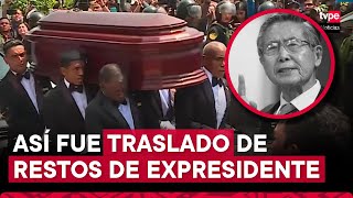 Alberto Fujimori así fue el traslado de los restos del expresidente a sede de Ministerio de Cultura [upl. by Iturk328]