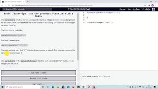 Lesson 107  use parseInt function with radix  freecodecamp [upl. by Maryanne]