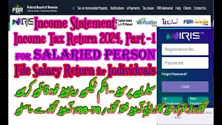 Salary Return for Individuals  Part1  Income Statement  Income Tax Return Filing Salaried Person [upl. by Liryc851]