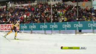 Magdalena Neuner  31st World Cup win  Oslo Pursuit Feb 2012 [upl. by Nylyrehc]