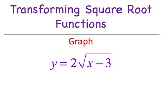 Transforming Square Root Functions [upl. by Starobin371]