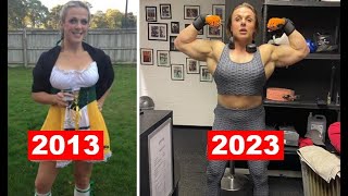 THEN and NOW  Gemma Lancaster transformation  Beautiful muscle girl transformation 2013 to 2023 [upl. by Oicneconi239]