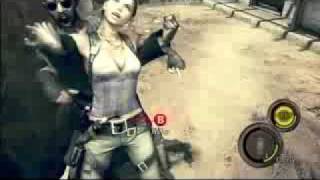 resident evil 5 Sheva vs Megaphone Zombie Grabbed from behind 2 [upl. by Oigolue]