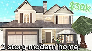 30k Modern Bloxburg House Build 2 Story Tutorial [upl. by Norvan]