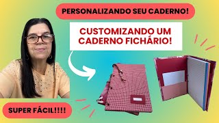 COMO CUSTOMIZAR UM CADERNO FICHÃRIO DE FORMA BEM FÃCIL PERSONALIZE SEU CADERNO [upl. by Bein939]