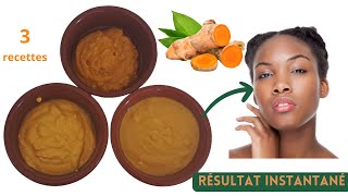 3 Masques Visage très efficaces à base de Curcuma fait maison étape par étape [upl. by Jessalin]