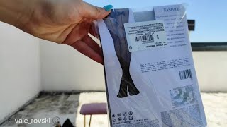 Transparent PANTYHOSE Calzedonia TRY ON HAUL  fashion tights  black 4k [upl. by Scever]