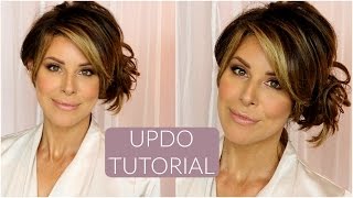 HOW TO PUT IN CLIP IN HAIR EXTENSIONS IN SHORT HAIR  UPDO TUTORIAL  Dominique Sachse [upl. by Ecyaj761]