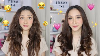 Tutorial Nyatok  Curl Rambut  STEFANYTALITA [upl. by Aihsenak]